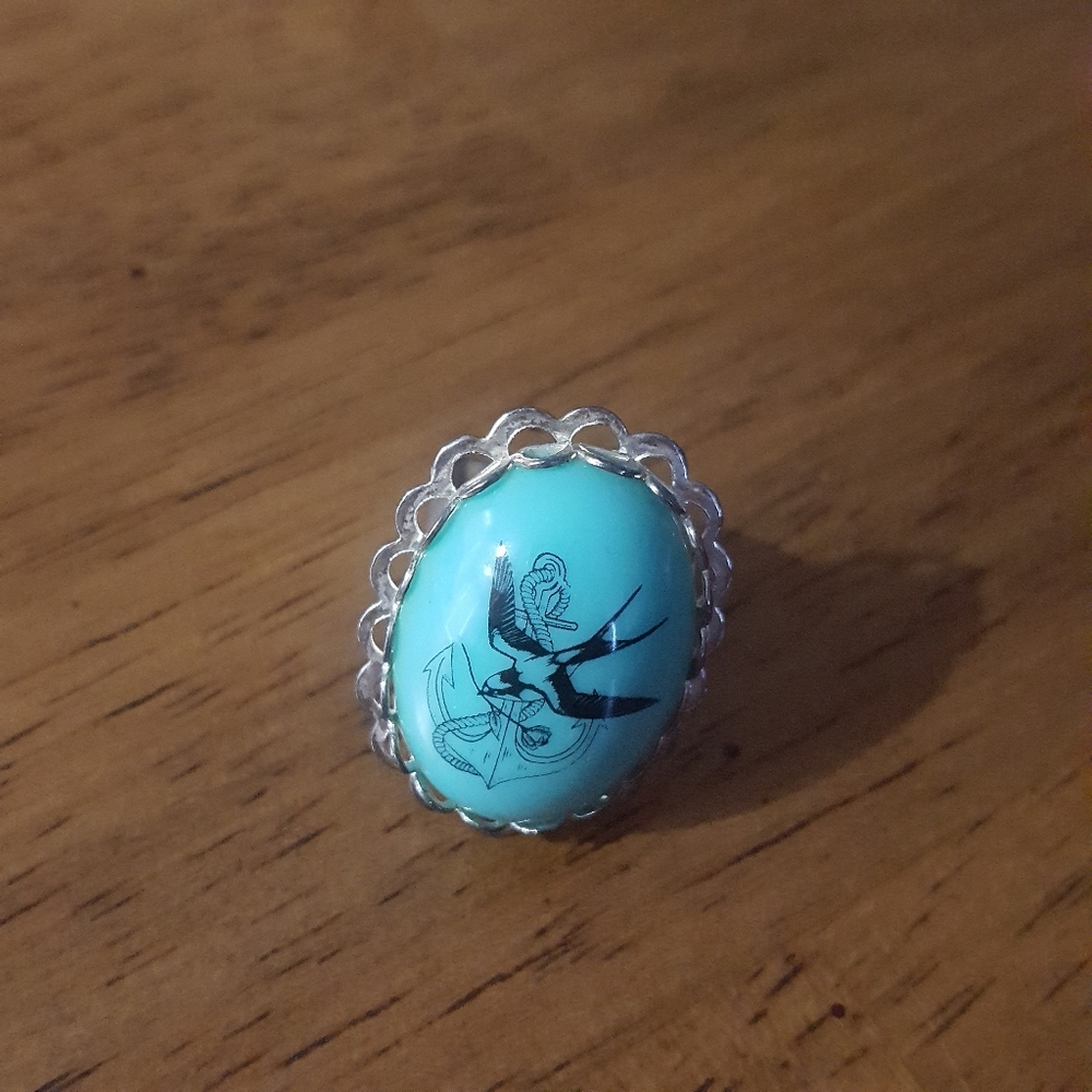 Swallow and Anchor Adjustable Ring